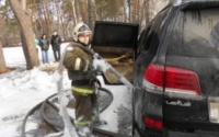   В Воронеже загорелся дорогостоящий внедорожник